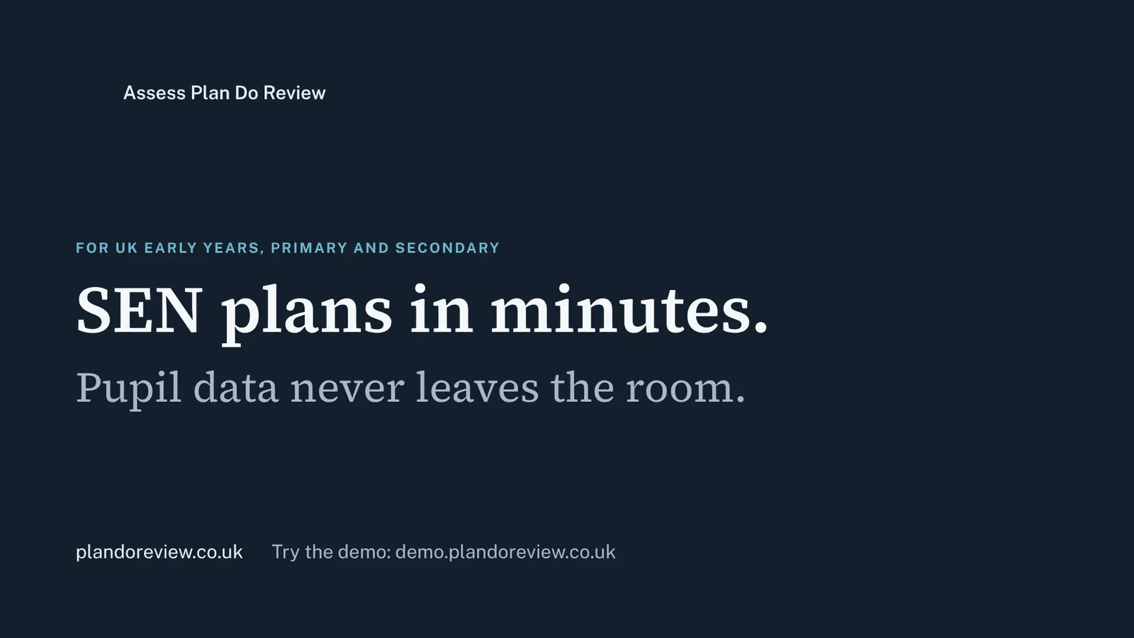Slide 1: SEN plans in minutes.